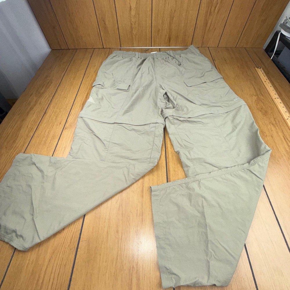 Columbia PFG Mens Large Convertible Cargo Pants Green Hiking Fishing 34 x 32